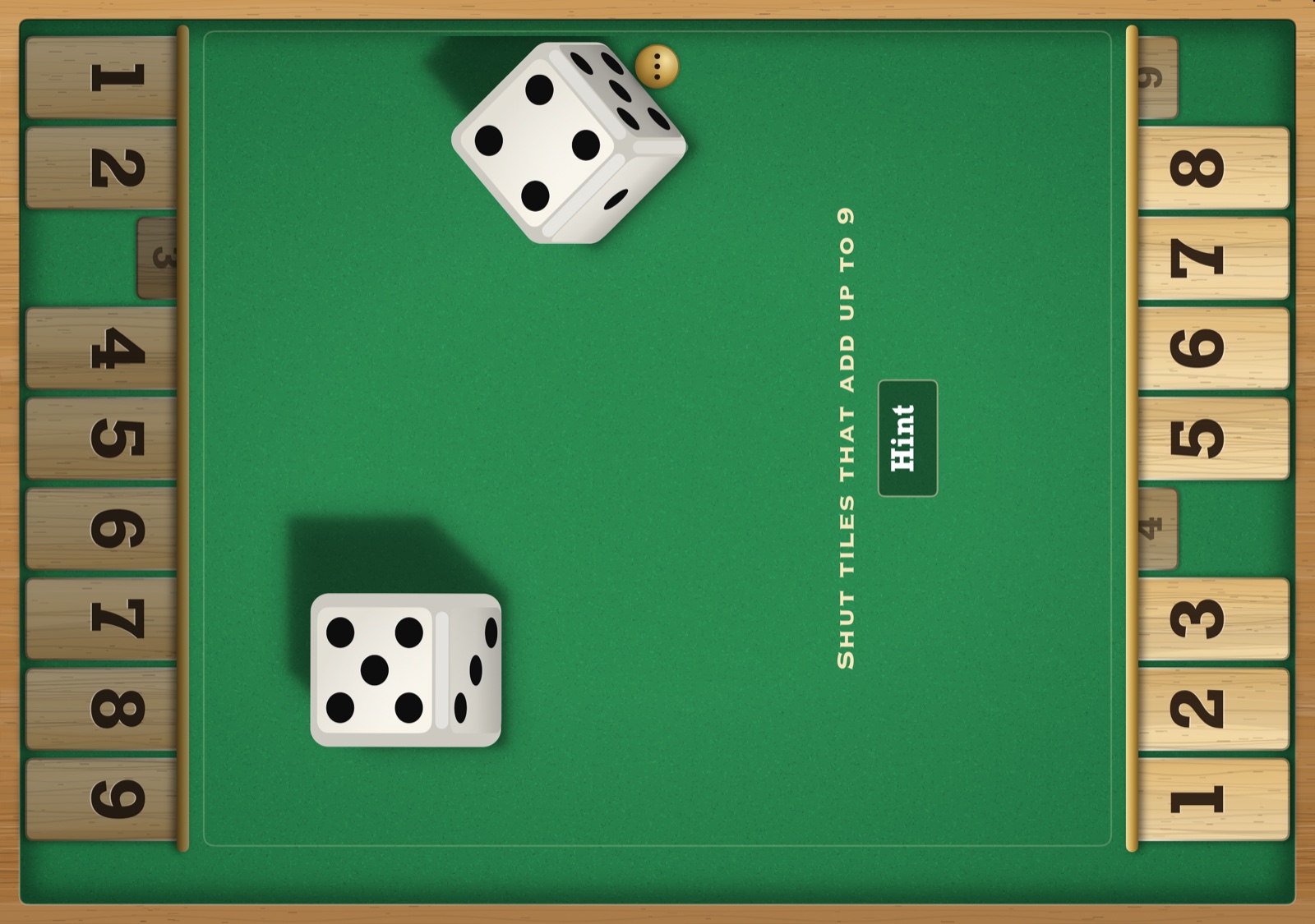 Two players on the iPhone Duo's inner display, a row of tiles at each end of the felt.