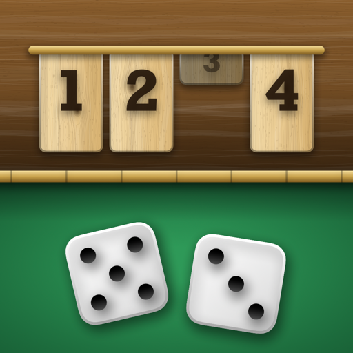 The Shut the Duo app icon: wooden tiles over green felt with two dice.